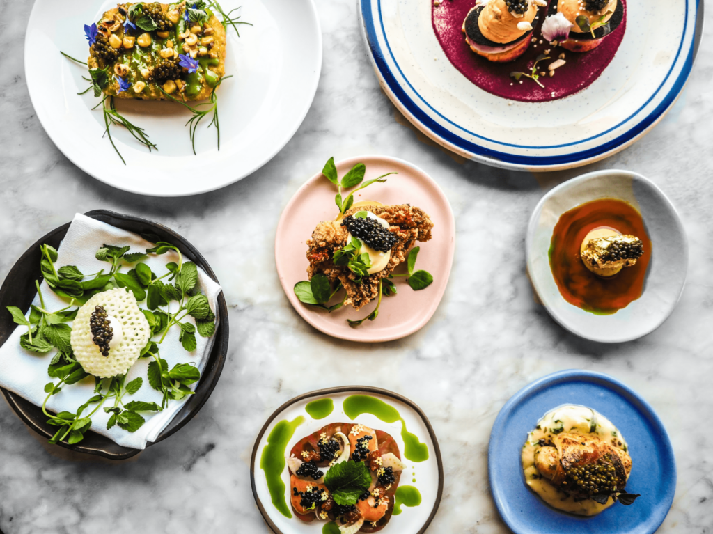different types of caviar dishes