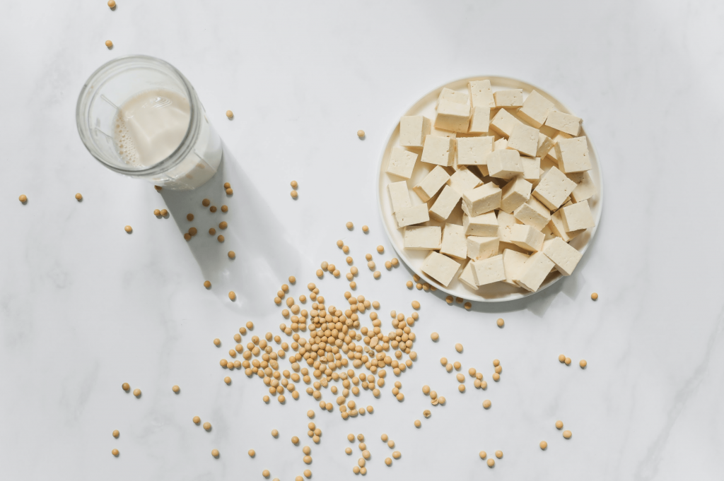 Tofu, soy milk and beans