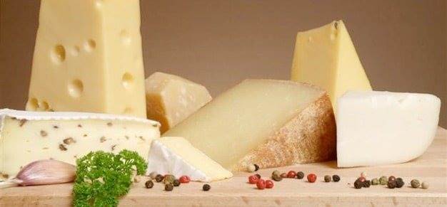An assortment of various cheeses, likely from Cacio e Pepe Italian Restaurant