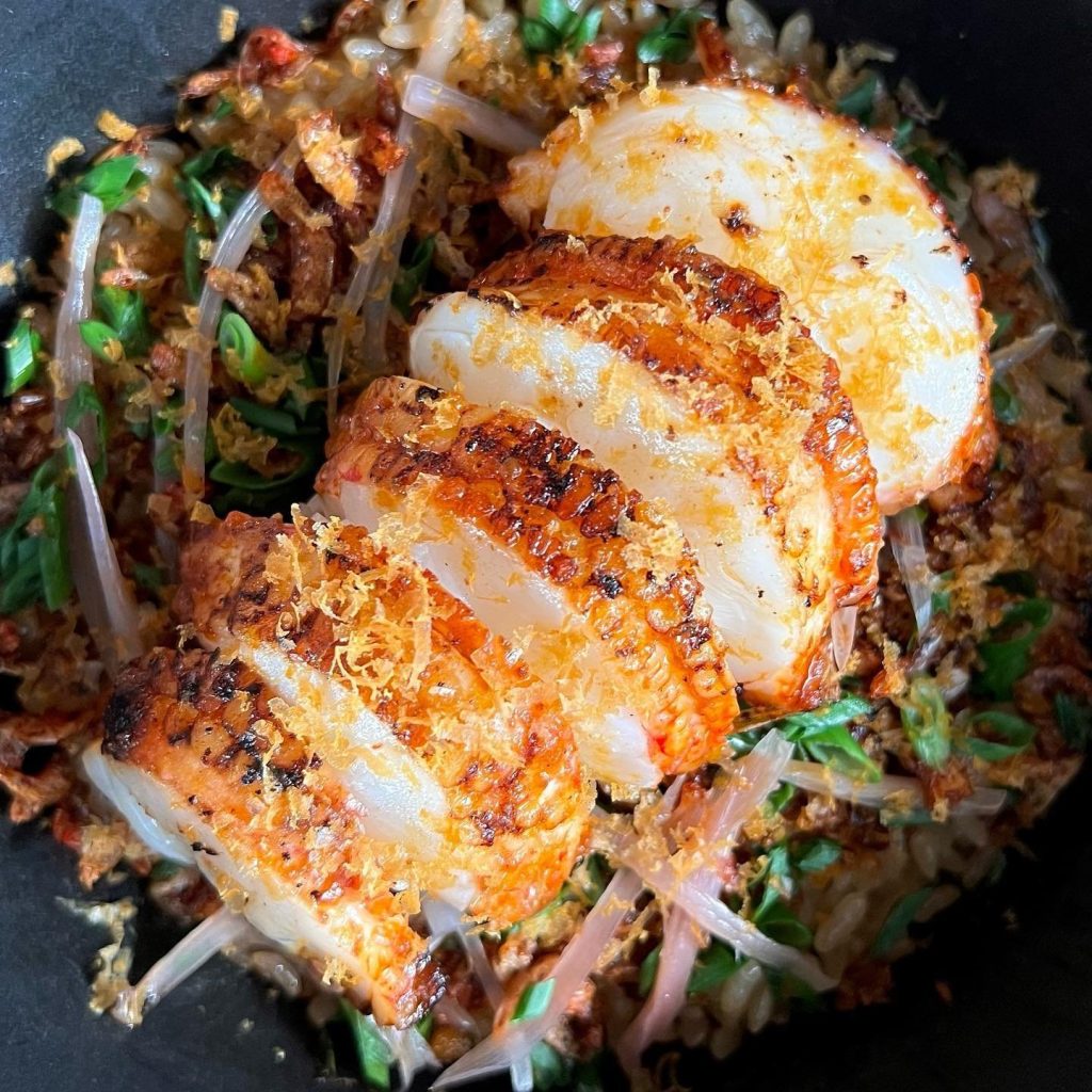 A close-up overhead shot of a dish from Naked Finn