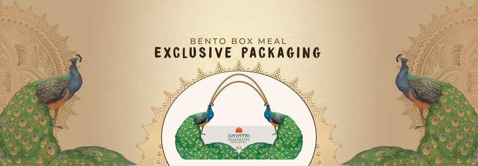 Gayatri Restaurant Kerala Cuisine advertises their Bento Box Meal with Exclusive Packaging