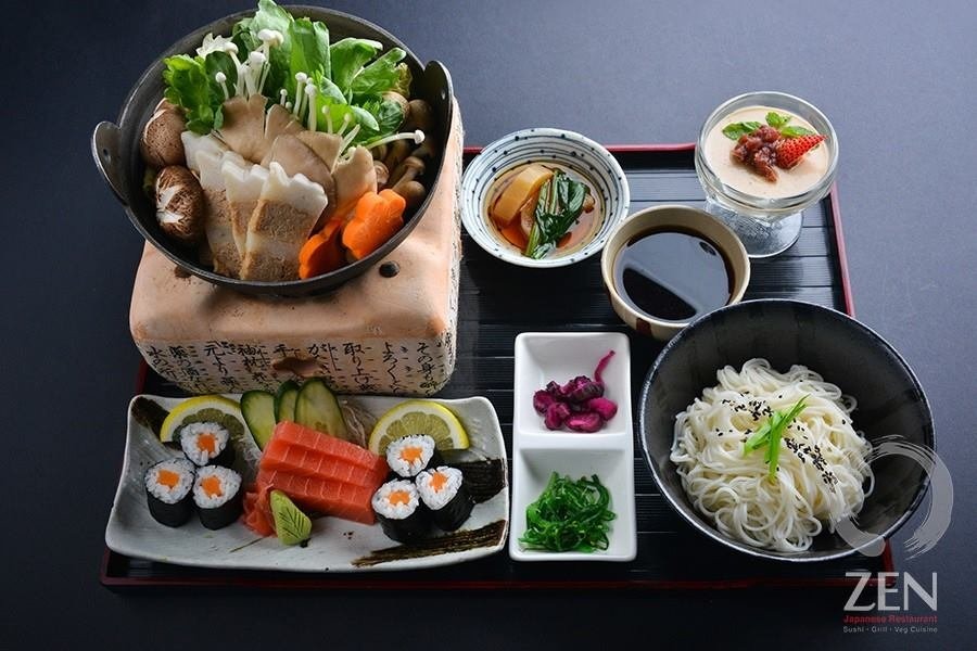 Elaborate vegetarian Japanese teishoku set meal from Herbivore Japanese Vegetarian Restaurant