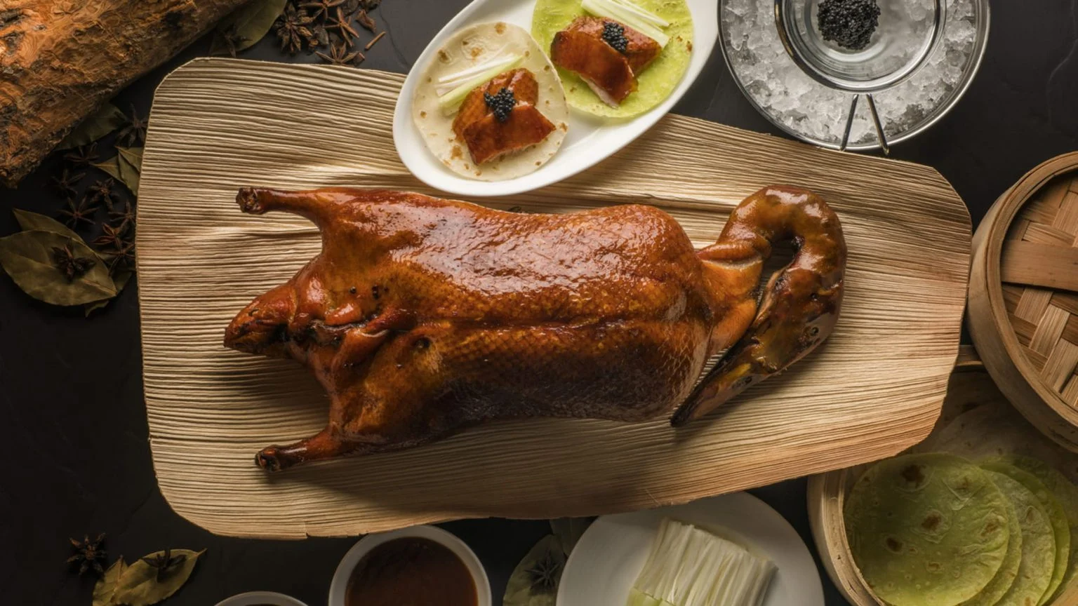 picture of a roasted duck from jiang nan chun restaurant