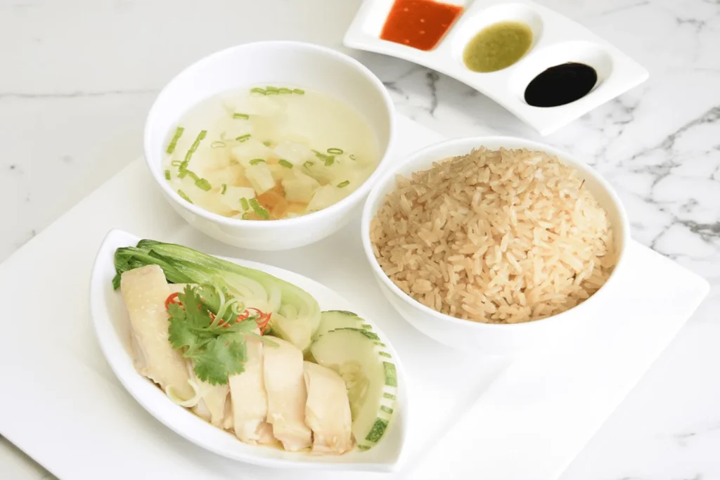 Chicken rice from town restaurant