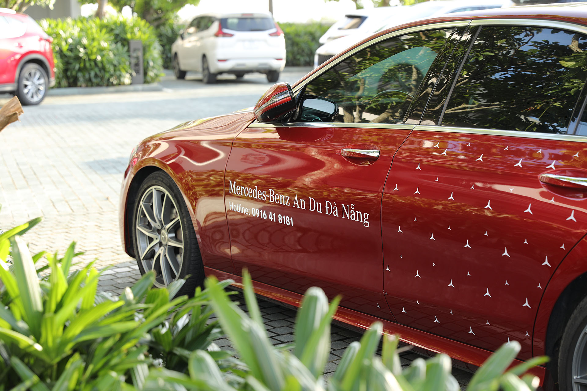 a red mercedes benz available for test drives