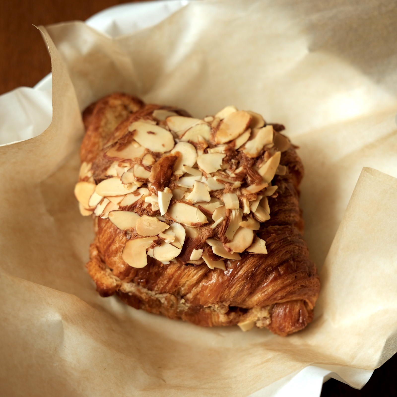 flaky almond croissant
